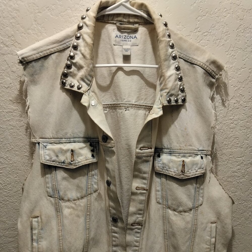 Arizona Jean Company distressed denim vest